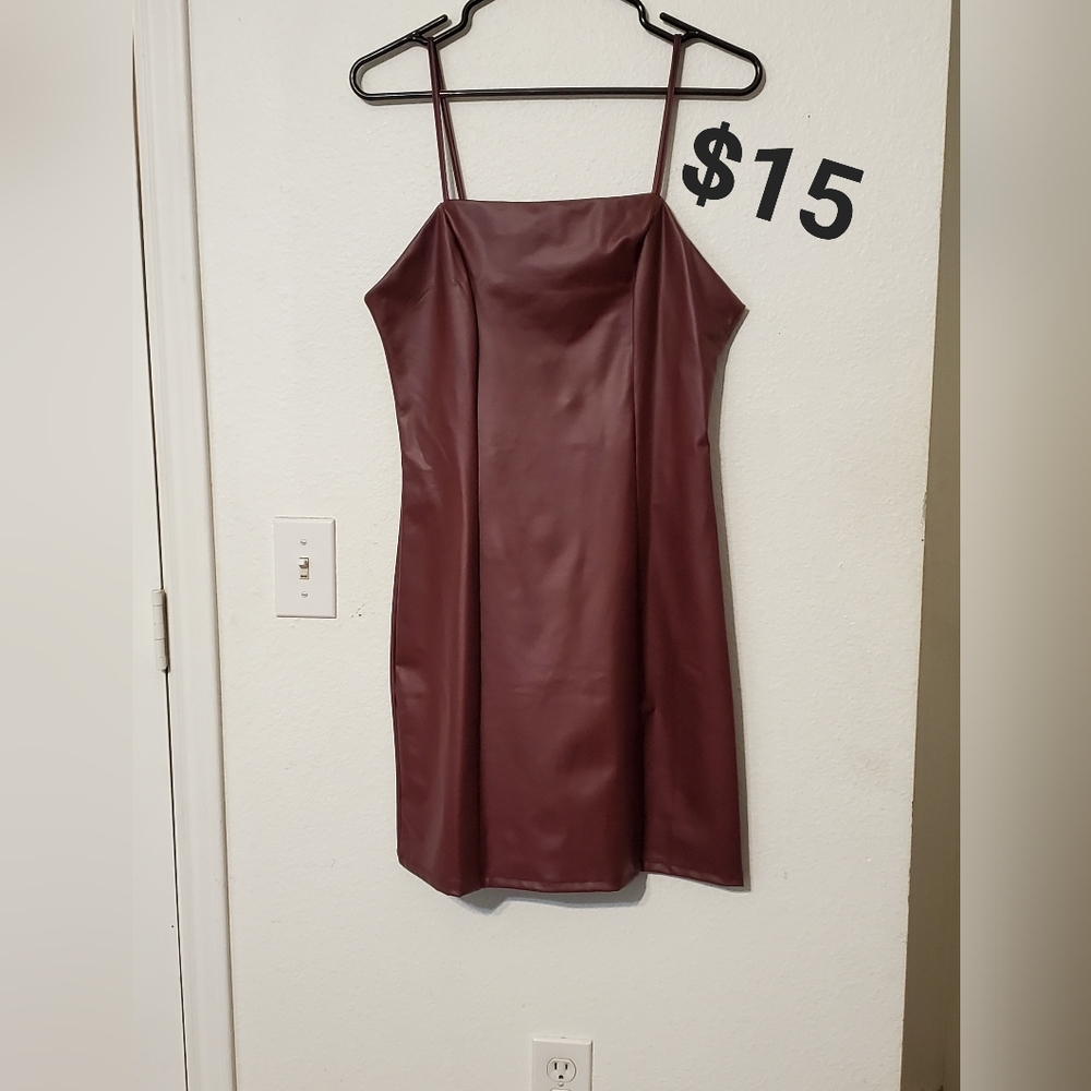 No Comment Faux Leather Dress
